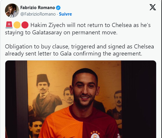 Footballeurs marocains du Monde : Ziyech, en transfert définitif, à Galatasaray Footballeurs marocains du Monde : Ziyech, en transfert définitif, à Galatasaray