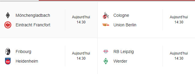 Bundesliga / J33: Programme d'aujourd'hui Bundesliga / J33: Programme d'aujourd'hui