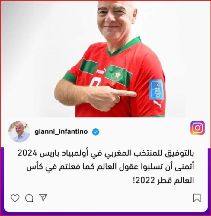 JO Paris 2024-Football/ Equipe nationale U23: Le message touchant du patron de la FIFA aux Lionceaux !