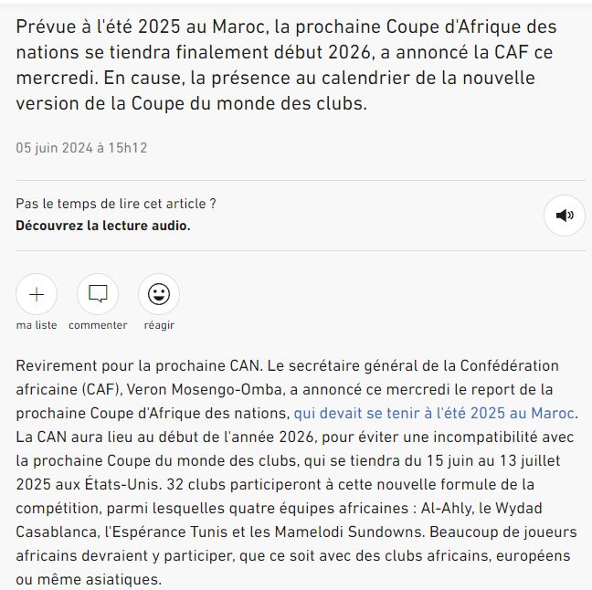 Capture d’écran de l’article de L’Equipe supprimé depuis sans la moindre excuse ou rectification.