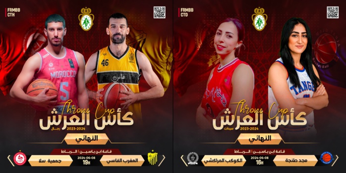 Basketball- Coupe du Trône : Aujourd’hui, deux finales à la Salle Ibn Yassine de Rabat.