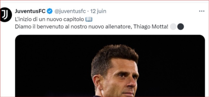 Foot italien: Thiago Motta nouvel entraîneur de la Juventus. Foot italien: Thiago Motta nouvel entraîneur de la Juventus.