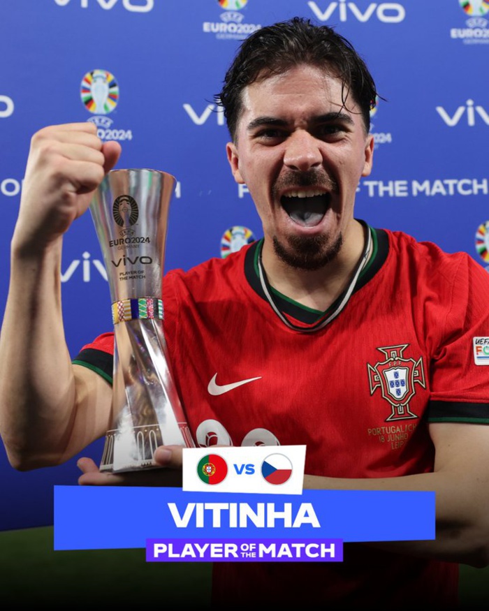 Vitinha est élu 𝗛𝗢𝗠𝗠𝗘 𝗗𝗨 𝗠𝗔𝗧𝗖𝗛 ! Vitinha est élu 𝗛𝗢𝗠𝗠𝗘 𝗗𝗨 𝗠𝗔𝗧𝗖𝗛 !