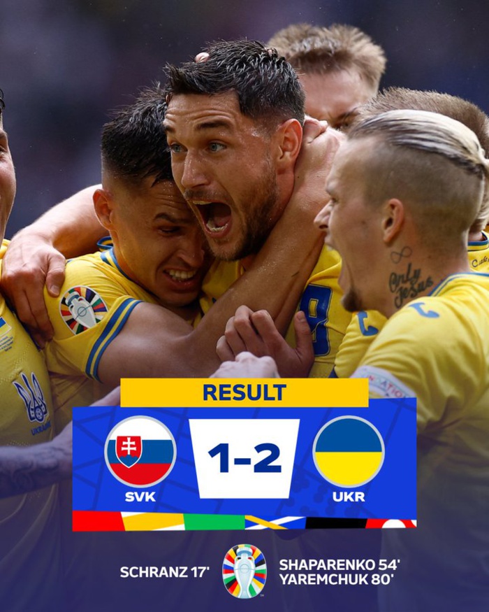 Euro 2024: L'Ukraine renverse la Slovaquie ! Euro 2024: L'Ukraine renverse la Slovaquie !