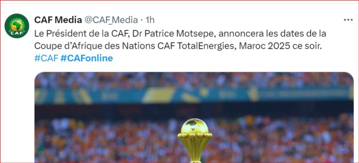 CAN de football Maroc 2025 :  Du 21 décembre 2025 au 18 janvier 2026.