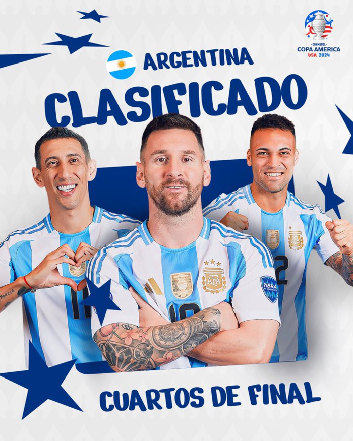 Copa América USA 2024 : L’Argentine de Messi qualifiée avant terme ! Copa América USA 2024 : L’Argentine de Messi qualifiée avant terme !