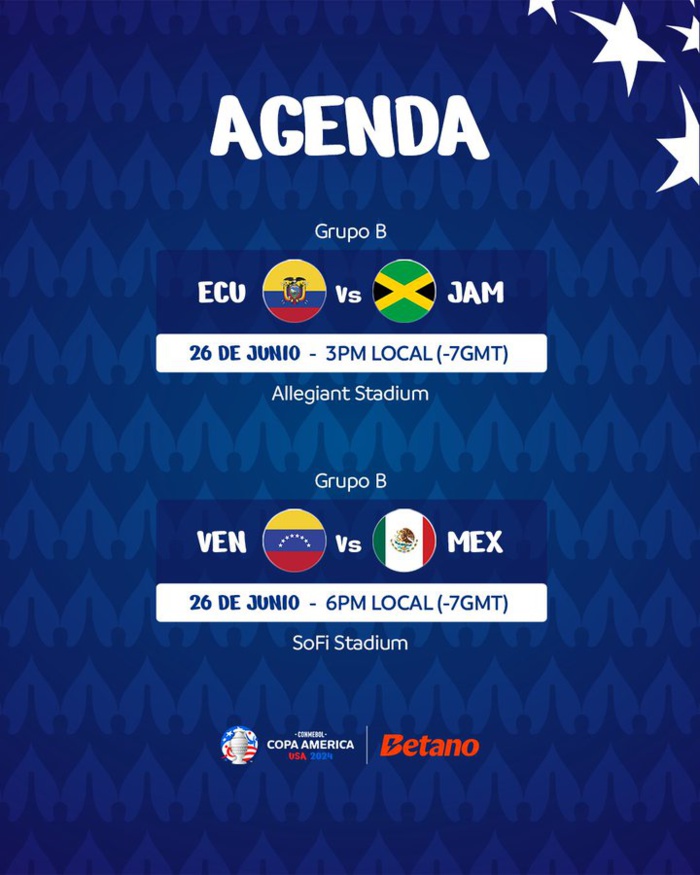 Copa América USA 24/Phase de poules: Résultats et programme de cette nuit