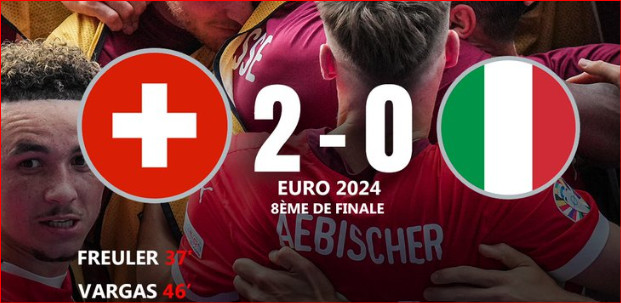 Euro Allemagne 24 : L’Italie éliminée, la Suisse qualifiée…logiquement ! Euro Allemagne 24 : L’Italie éliminée, la Suisse qualifiée…logiquement !