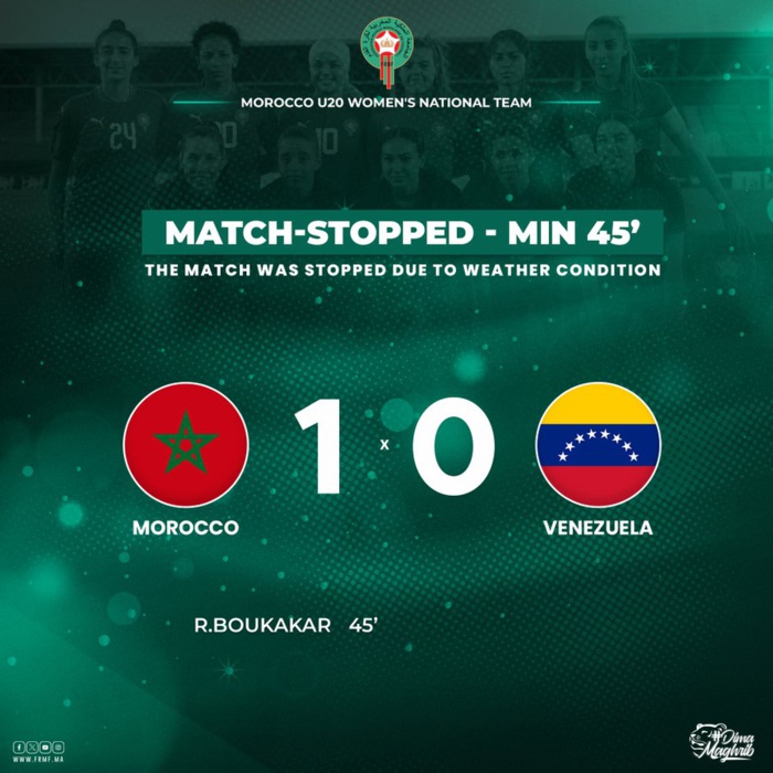 Préparation CDM féminine U20 2024 / Maroc-Venezuela : L’arbitre arrête le match ! ! Préparation CDM féminine U20 2024 / Maroc-Venezuela : L’arbitre arrête le match ! !