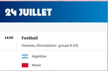 JO Paris 24: Maroc-Argentine avant la cérémonie d’ouverture (J-2) JO Paris 24: Maroc-Argentine avant la cérémonie d’ouverture (J-2)