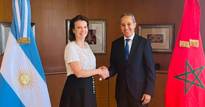 Photo: DR// Le 1er février 2024, l'ambassadeur du Maroc en Argentine, Fares Yassir, s’est entretenu à Buenos Aires, avec la ministre des Affaires étrangères argentine, Diana Mondino, des moyens de renforcer les relations bilatérales en vue de les hisser au plus haut niveau dans tous les domaines. Photo: DR// Le 1er février 2024, l'ambassadeur du Maroc en Argentine, Fares Yassir, s’est entretenu à Buenos Aires, avec la ministre des Affaires étrangères argentine, Diana Mondino, des moyens de renforcer les relations bilatérales en vue de les hisser au plus haut niveau dans tous les domaines.