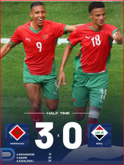 Foot olympique masculin : Les Lions de l'Atlas, premiers du groupe "B", en quart de finale ! Foot olympique masculin : Les Lions de l'Atlas, premiers du groupe "B", en quart de finale !