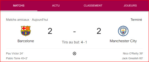 Foot amical: Le City s'incline devant le Barça (vidéo). Foot amical: Le City s'incline devant le Barça (vidéo).