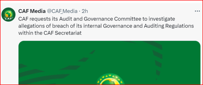 CAF : Le Secrétaire général au cœur d’un scandale financier !  CAF : Le Secrétaire général au cœur d’un scandale financier !