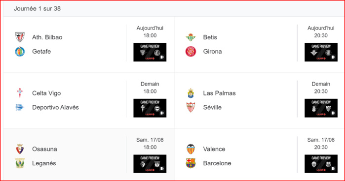 Liga 2024/2025: Ce soir, Ath. Bilbao-Getafe en ouverture de la saison Liga 2024/2025: Ce soir, Ath. Bilbao-Getafe en ouverture de la saison