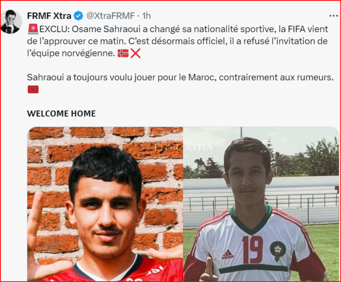 Footballeurs marocains du Monde: Osame Sahraoui change de nationalité sportive et choisit le Maroc Footballeurs marocains du Monde: Osame Sahraoui change de nationalité sportive et choisit le Maroc