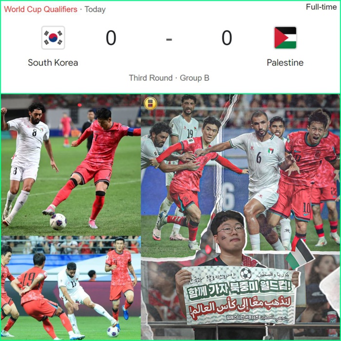 Asie/Eliminatoires CDM 2026: La Palestine accroche La Corée du Sud à Séoul Asie/Eliminatoires CDM 2026: La Palestine accroche La Corée du Sud à Séoul
