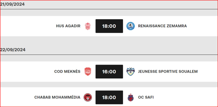 Botola D1: Programme de la J3 Botola D1: Programme de la J3
