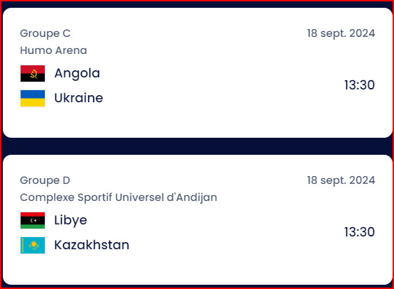 CDM Futsal 24: Programme du jour CDM Futsal 24: Programme du jour