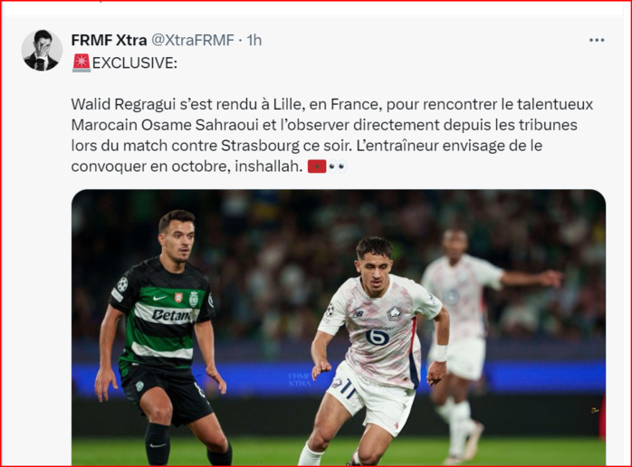 Ligue1 / J5: Avec Sahraoui, Zarroury et El Aynaoui mais sans Hakimi   Ligue1 / J5: Avec Sahraoui, Zarroury et El Aynaoui mais sans Hakimi