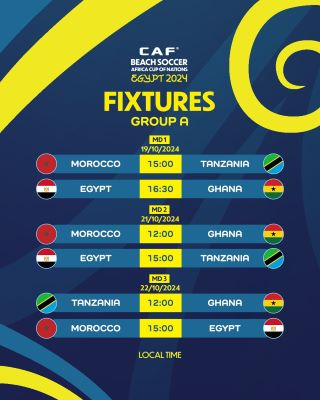 CAN Beach Soccer Egypte 24 : Le Maroc dans le groupe A CAN Beach Soccer Egypte 24 : Le Maroc dans le groupe A