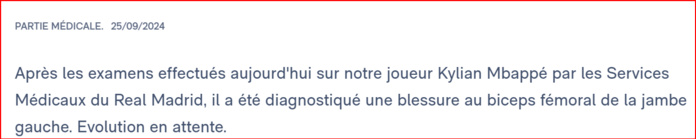 Liga: Blessé, Mbappé manquera le derby madrilène de dimanche Liga: Blessé, Mbappé manquera le derby madrilène de dimanche