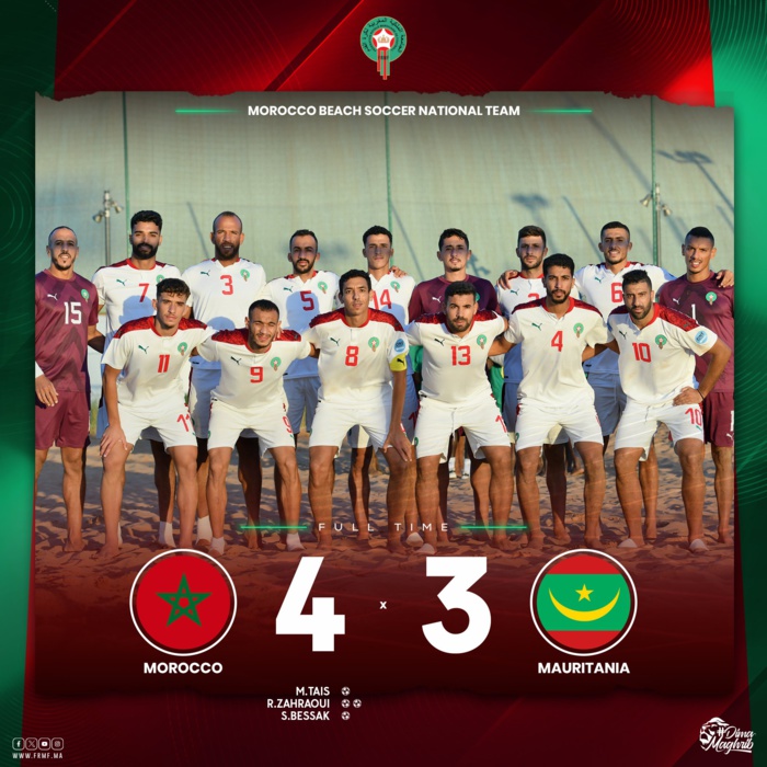 Beach Soccer Amical : Le Maroc vainqueur de la Mauritanie Beach Soccer Amical : Le Maroc vainqueur de la Mauritanie