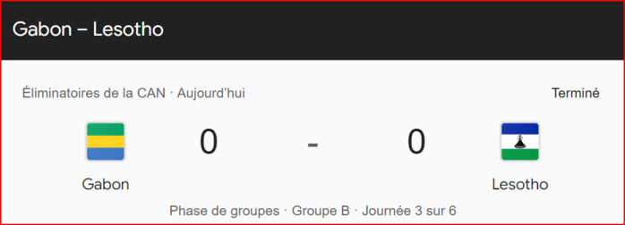 Qualifs. CAN Maroc 25 /Groupe B : le Gabon et le Lesotho dos à dos Qualifs. CAN Maroc 25 /Groupe B : le Gabon et le Lesotho dos à dos