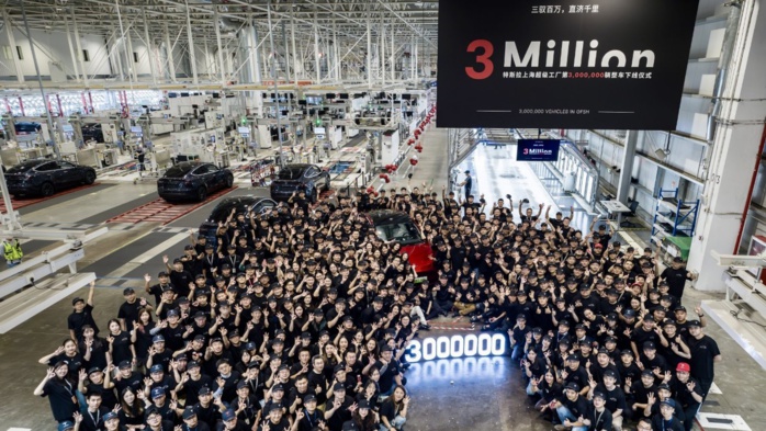 Chine: 3 millions de véhicules Tesla produits à Shanghai en 5 ans Chine: 3 millions de véhicules Tesla produits à Shanghai en 5 ans
