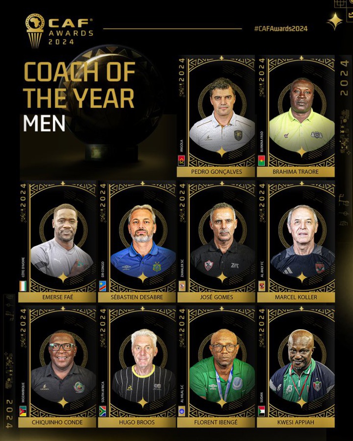 CAF AWARDS 24: El Kajoui, Dayo, Ben Seghir, El Khannous , RSB et l'Équipe Nationale nominés