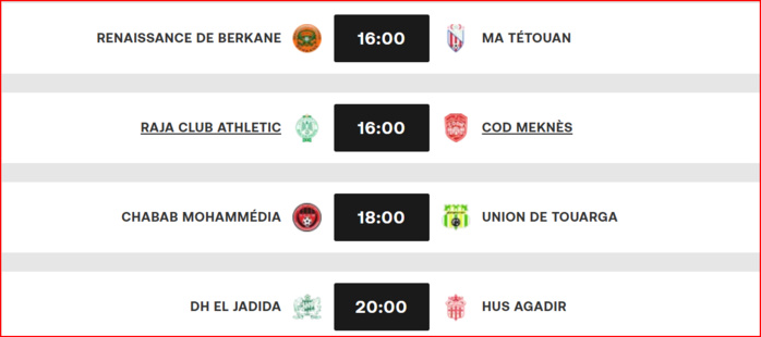 Botola D1. J9 : RSB, RCA, UTS, HUSA favoris …ce samedi ! Botola D1. J9 : RSB, RCA, UTS, HUSA favoris …ce samedi !