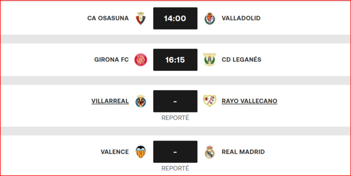 Liga. J12: Valence-Real de ce soir reporté Liga. J12: Valence-Real de ce soir reporté