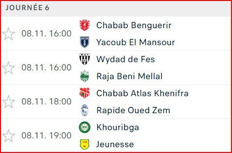 Botola DII. J6 (acte I): Les co-leaders en déplacement, la lanterne rouge à domicile ce vendredi Botola DII. J6 (acte I): Les co-leaders en déplacement, la lanterne rouge à domicile ce vendredi