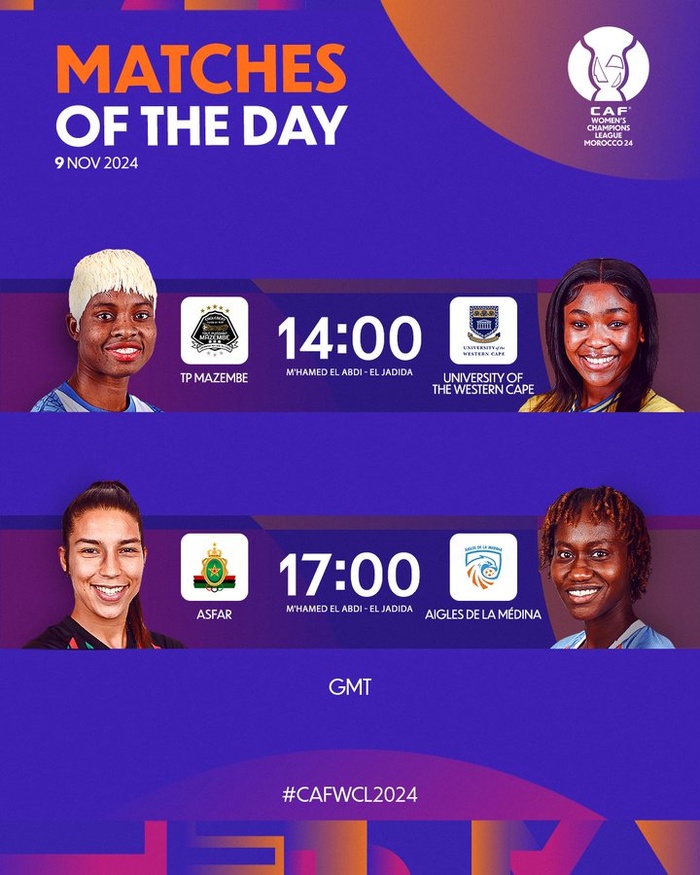 CAF. LDC (F) Maroc 24: Jour d’ouverture (15h ) ! CAF. LDC (F) Maroc 24: Jour d’ouverture (15h ) !