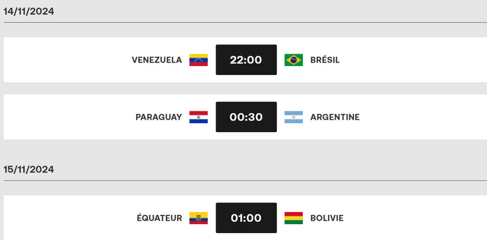 Qualifs. CDM 26. AMS: Argentine et Brésil en déplacement cette nuit Qualifs. CDM 26. AMS: Argentine et Brésil en déplacement cette nuit