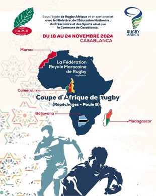 Rugby à XV : Casablanca accueillera du 18 au 24 novembre les éliminatoires de la Coupe d'Afrique (Groupe B) Rugby à XV : Casablanca accueillera du 18 au 24 novembre les éliminatoires de la Coupe d'Afrique (Groupe B)