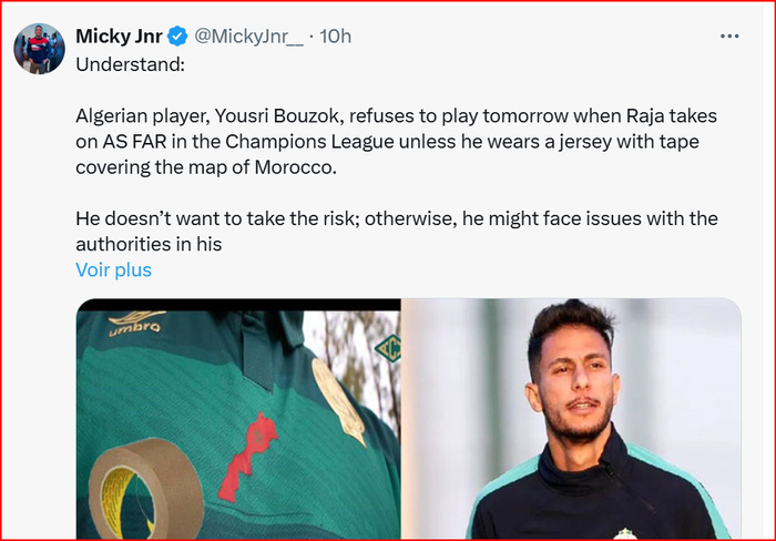 LDC. RCA-AS FAR: L’Algérien Yousri, manquera-t-il le match à cause de la carte du Maroc ? LDC. RCA-AS FAR: L’Algérien Yousri, manquera-t-il le match à cause de la carte du Maroc ?