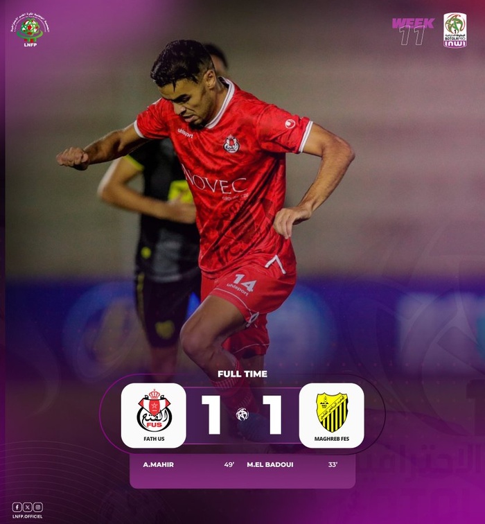 Botola D1: Le FUS et le MAS offrent deux points de plus à la RSB ! Botola D1: Le FUS et le MAS offrent deux points de plus à la RSB !