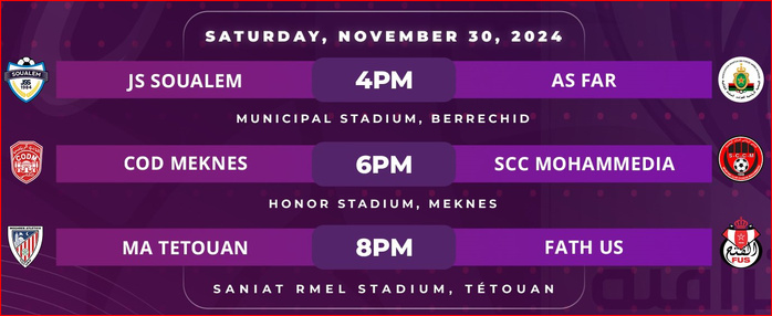 Botola D1. J12 (acte II) / Ce samedi, AS FAR pour confirmer; CODM, MAT et FUS pour se relancer ! Botola D1. J12 (acte II) / Ce samedi, AS FAR pour confirmer; CODM, MAT et FUS pour se relancer !