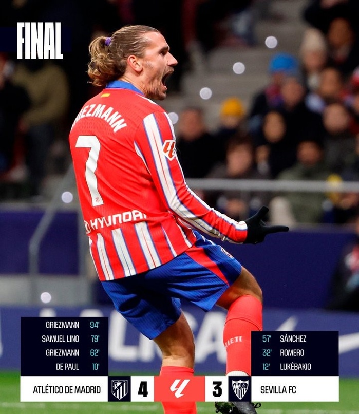 Liga. J16 / Atlético vs Séville: Une remontada et un ascenseur émotionnel ! Liga. J16 / Atlético vs Séville: Une remontada et un ascenseur émotionnel !