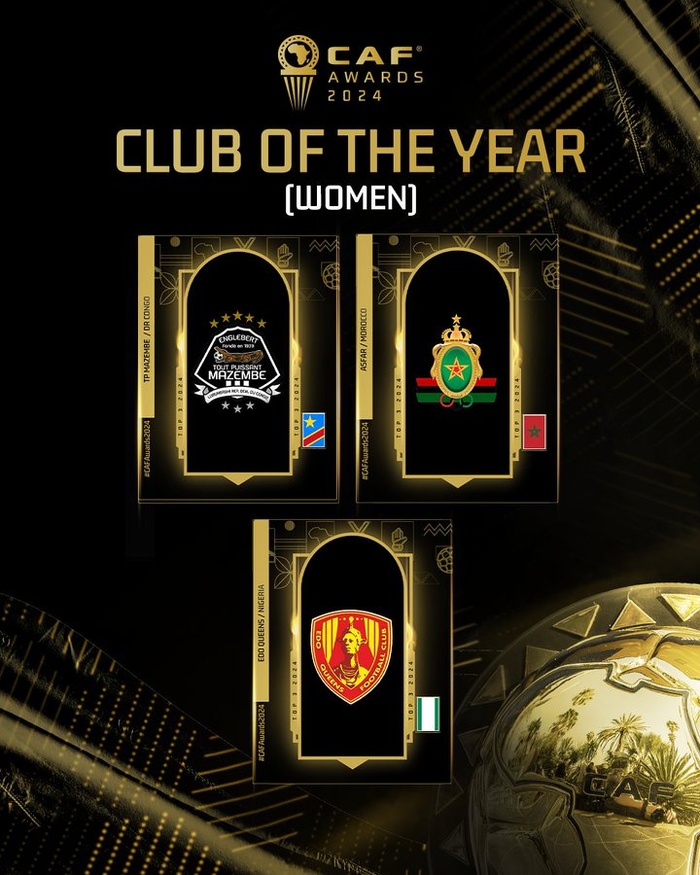 CAF Awards 2024: Les listes finales des nominés commencent à tomber  CAF Awards 2024: Les listes finales des nominés commencent à tomber