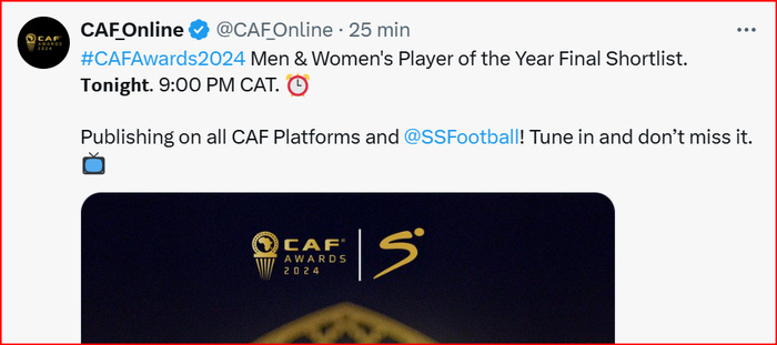 Ballon d’Or africain 2024 : La Liste finale annoncée à 20h00 Ballon d’Or africain 2024 : La Liste finale annoncée à 20h00