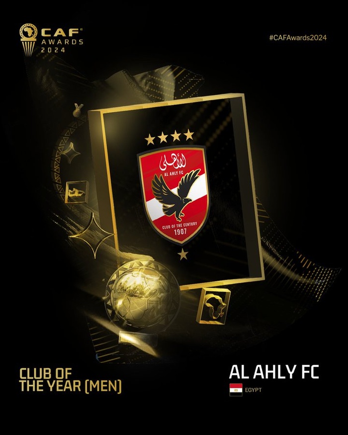 CAF Awards 24: Al-Ahly et TP Mazembé, meilleurs clubs africains CAF Awards 24: Al-Ahly et TP Mazembé, meilleurs clubs africains