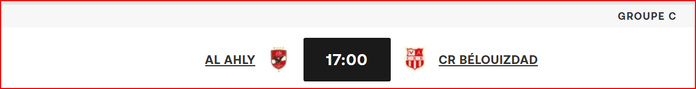 LDC de la CAF: Al Ahly vs Belouizdad (17h00) LDC de la CAF: Al Ahly vs Belouizdad (17h00)