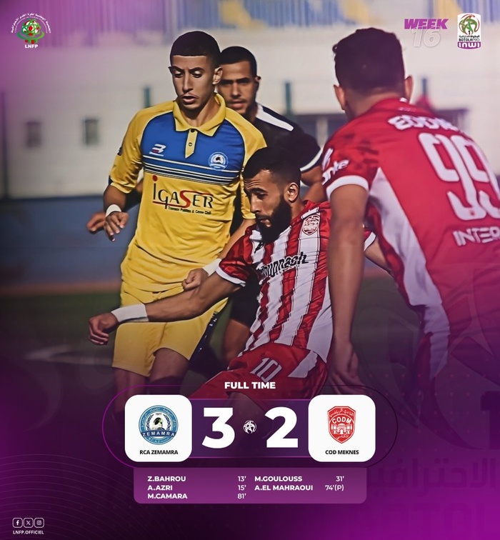 Botola D1 / J16 : Le CODM résiste avant de céder face à la RCAZ Botola D1 / J16 : Le CODM résiste avant de céder face à la RCAZ