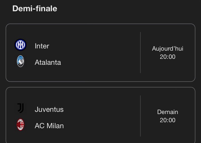 Supercoupe d’Italie : Inter-Atalanta ce soir  Supercoupe d’Italie : Inter-Atalanta ce soir