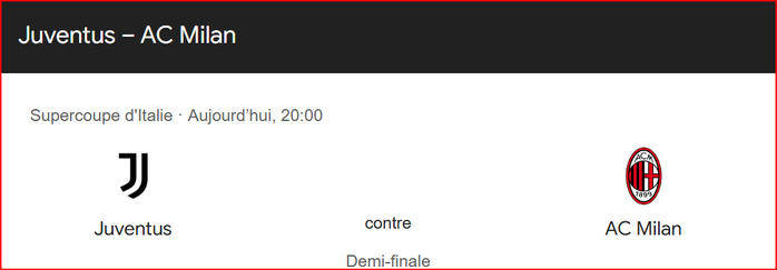 Supercoupe d’Italie: Juventus-AC Milan, ce soir, pour une place en finale Supercoupe d’Italie: Juventus-AC Milan, ce soir, pour une place en finale