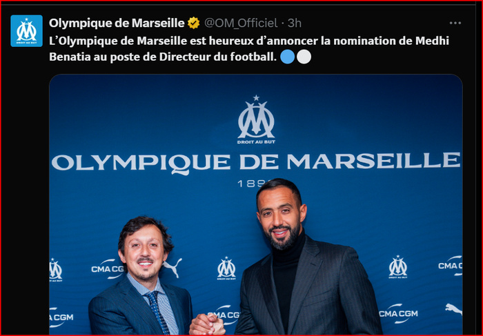 OM: Mehdi Benatia nommé officiellement Directeur sportif OM: Mehdi Benatia nommé officiellement Directeur sportif