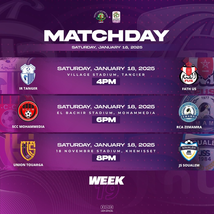 Botola D1/J19: IRT-FUS en affiche ce samedi Botola D1/J19: IRT-FUS en affiche ce samedi