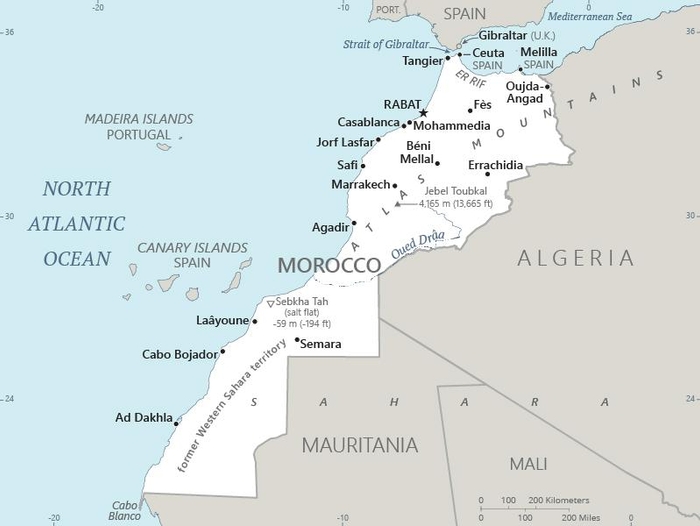 La CIA publie une carte intégrale du Maroc La CIA publie une carte intégrale du Maroc